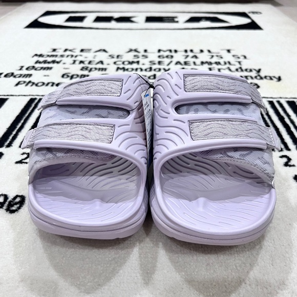 Hoka Ora Luxe Recovery Slides - LILAC MARBLE / ELDERBERRY - Picture 2 of 7